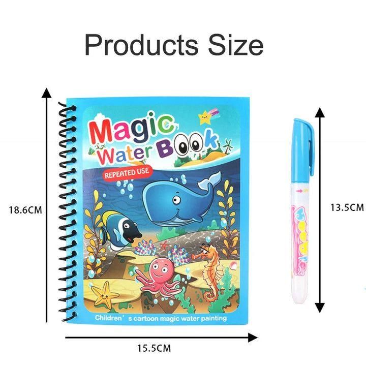Kid's Reusable Magical Water Painting Practice Book (Set Of 4)